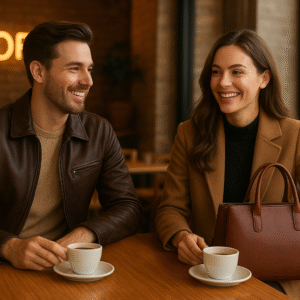 leather4 people with smile